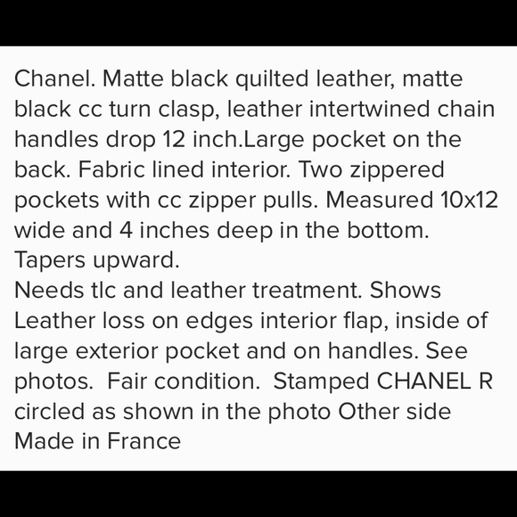 CHANEL 😁 SOLD 😁 quilted matte black chain handle handbag - Picture 11 of 16
